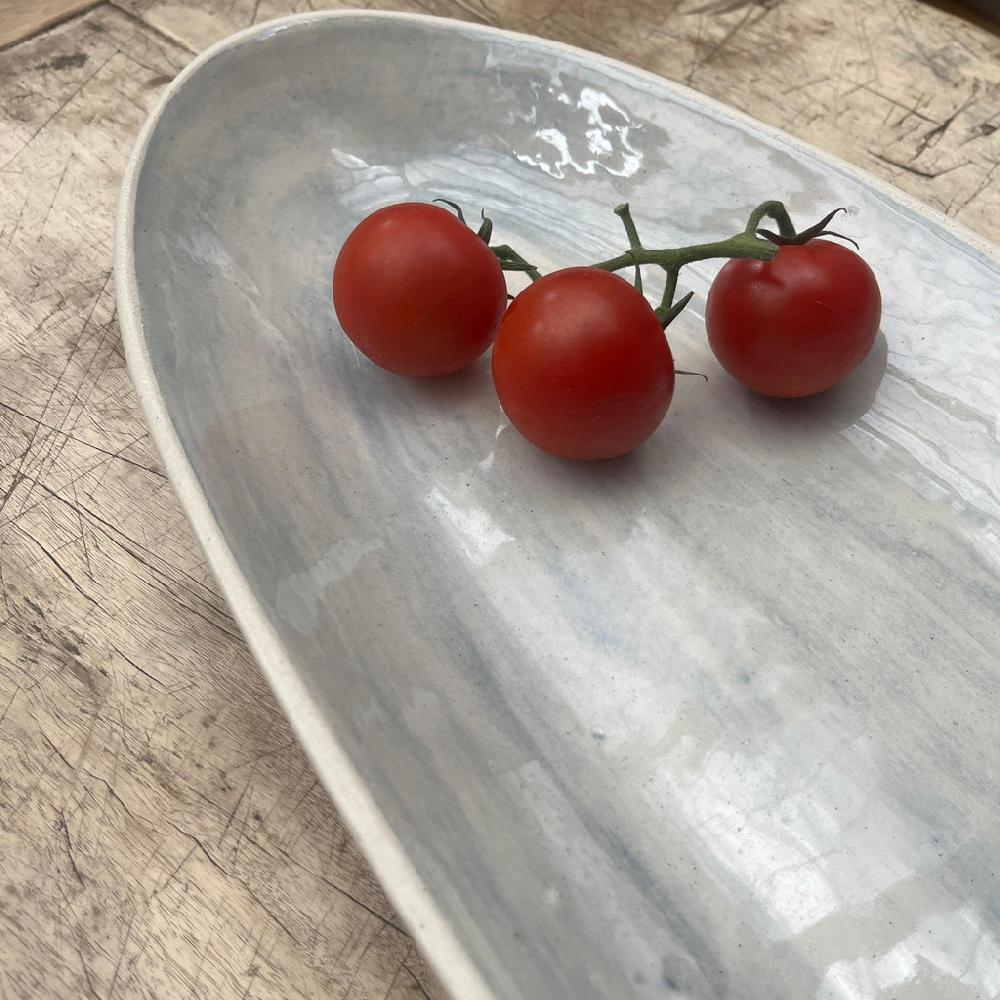 Greige Wonki Ware Bamboo Platter - Large - Duck Egg Wash