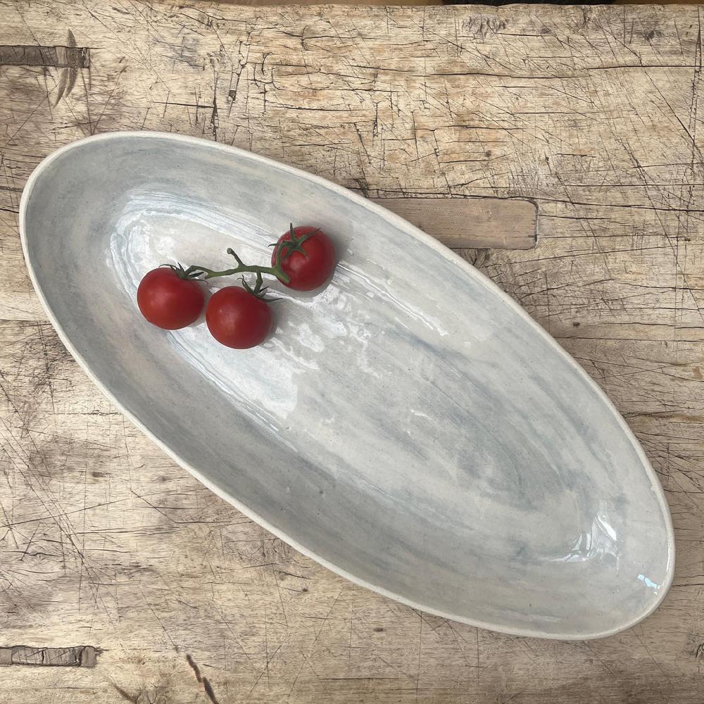 greige Wonki Ware Bamboo Platter - Large - Duck Egg Wash