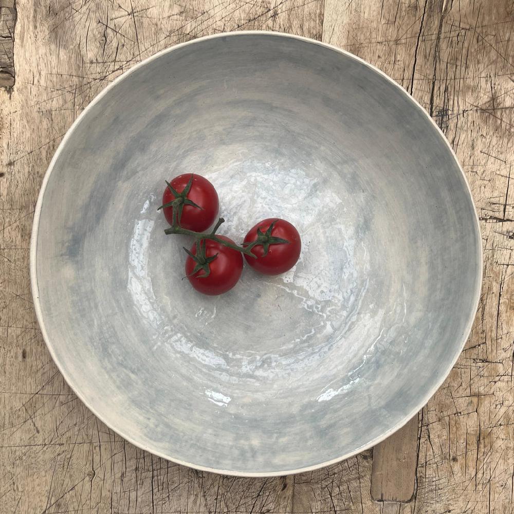 greige Wonki Ware Large Spaghetti Bowl - Duck Egg Wash