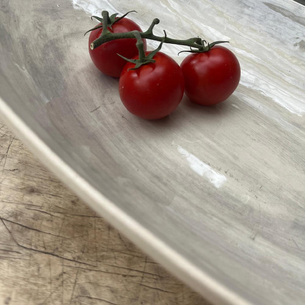 Greige Wonki Ware Oval Bowl - Extra Large - Warm Grey Wash