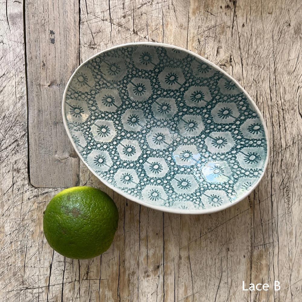 Greige Wonki Ware Oval Bowl - Extra Small - Marine Lace