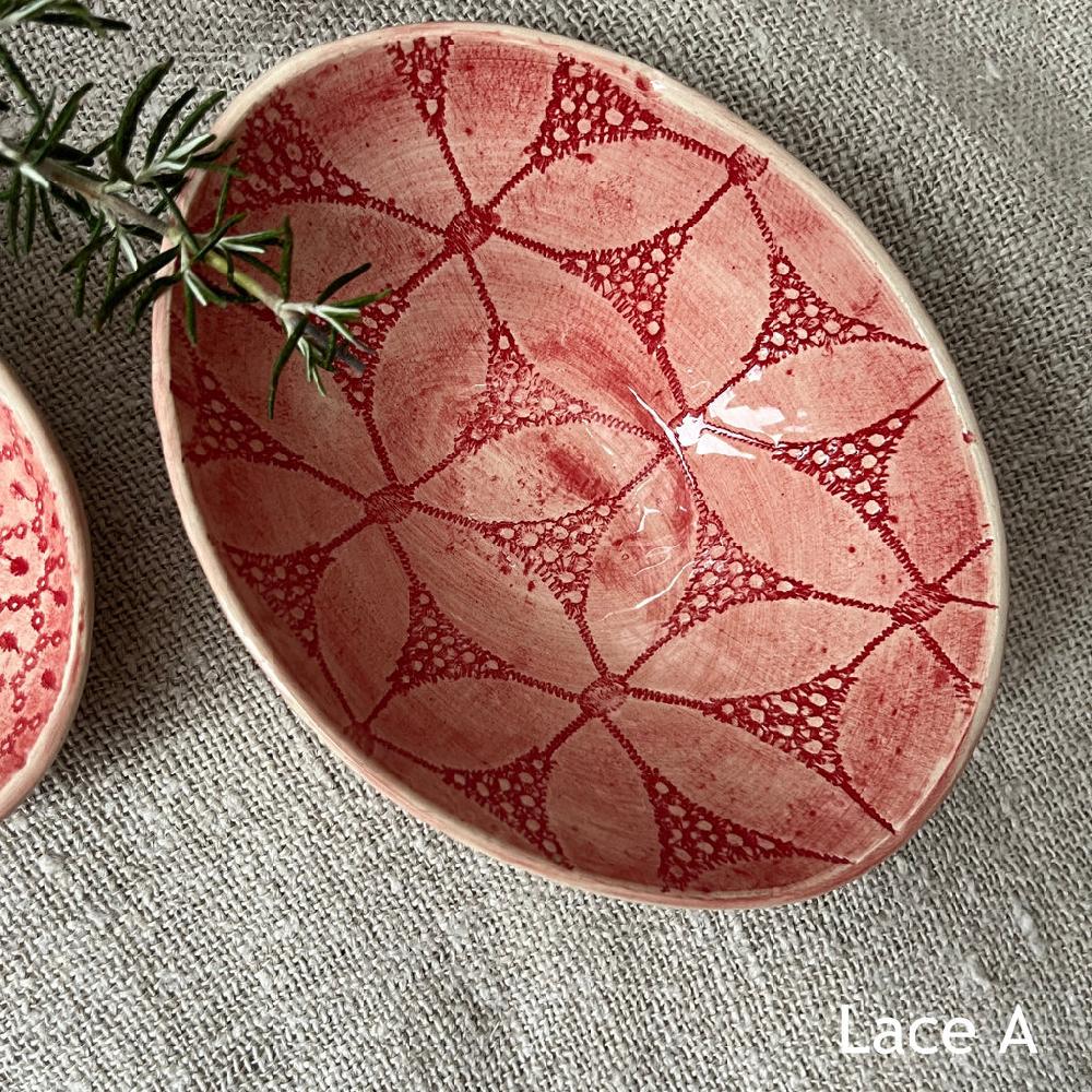 Greige Wonki Ware Oval Bowl - Extra Small - Pimento Lace