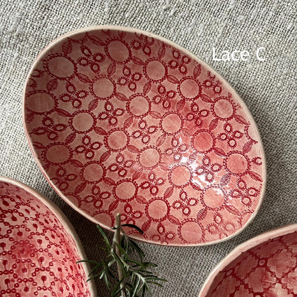 Greige Wonki Ware Oval Bowl - Extra Small - Pimento Lace