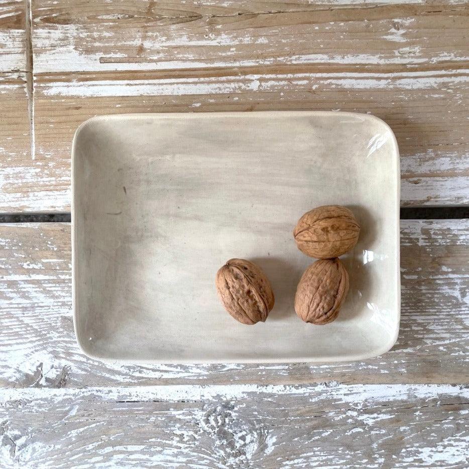 Greige Wonki Ware Rectangular Utensil Dish - Plain Wash