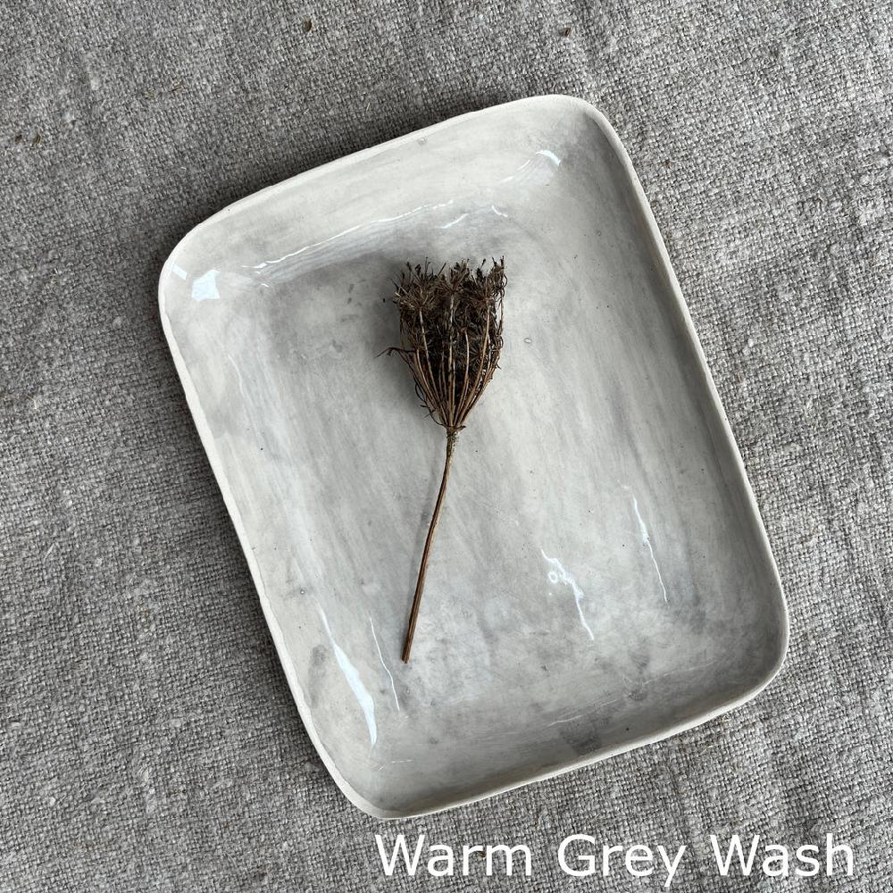 greige Wonki Ware Rectangular Utensil Dish - Plain Wash