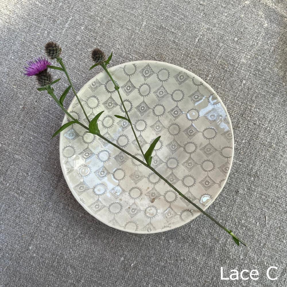 Greige Wonki Ware Salsa Or Tapas Dish - Warm Grey Lace