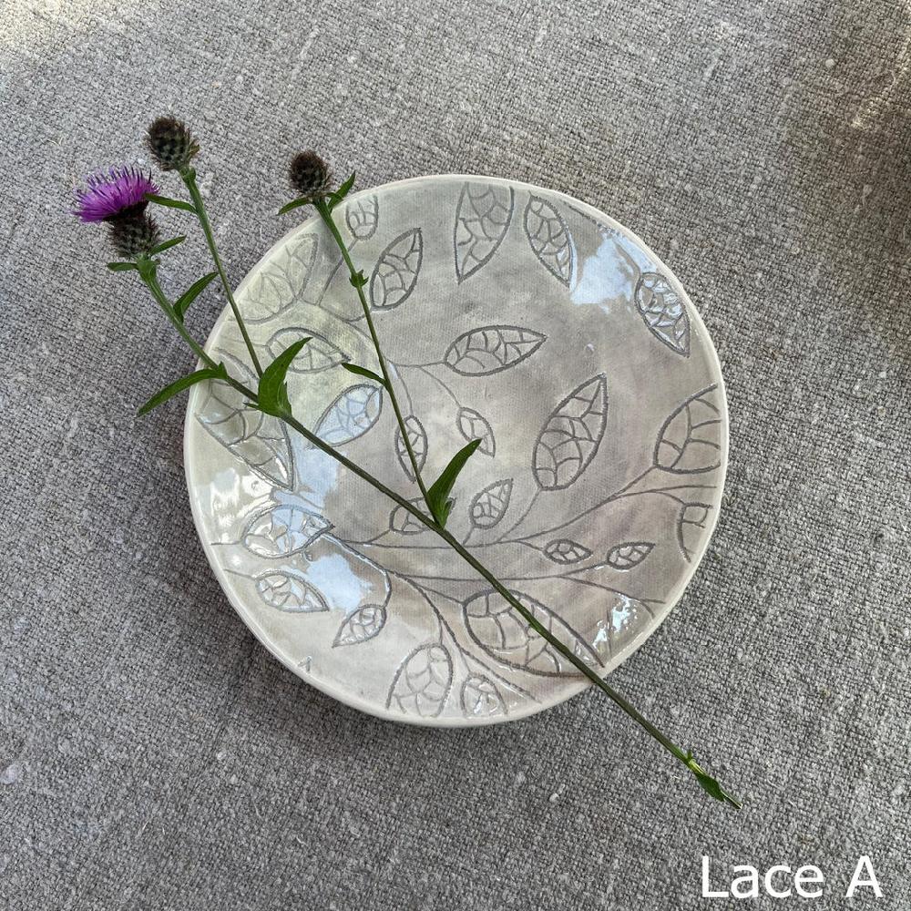 greige Wonki Ware Salsa or Tapas Dish - Warm Grey Lace