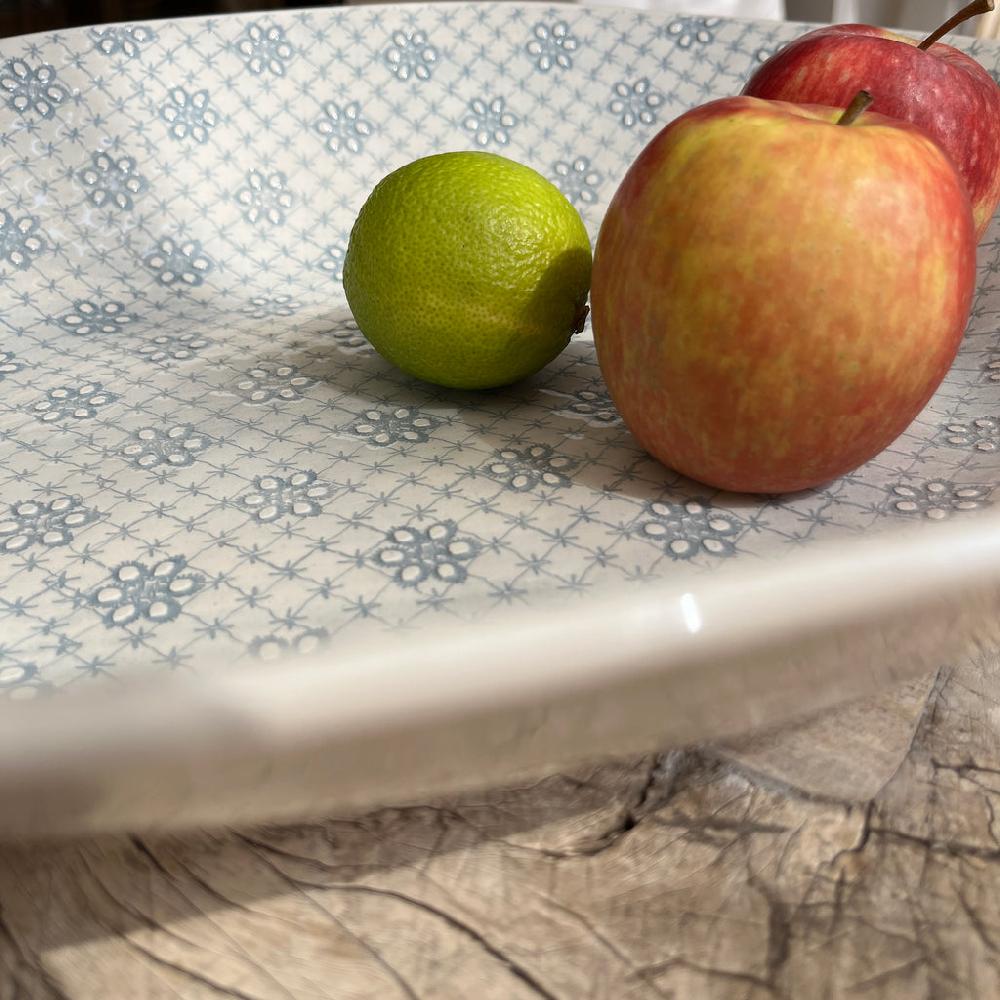 Greige Wonki Ware XL Pebble Oval Platter - Duck Egg Lace
