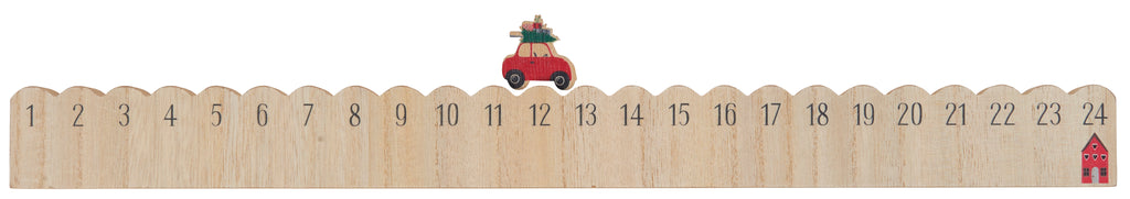 Greige Wooden Driving Home For Christmas Advent Calendar
