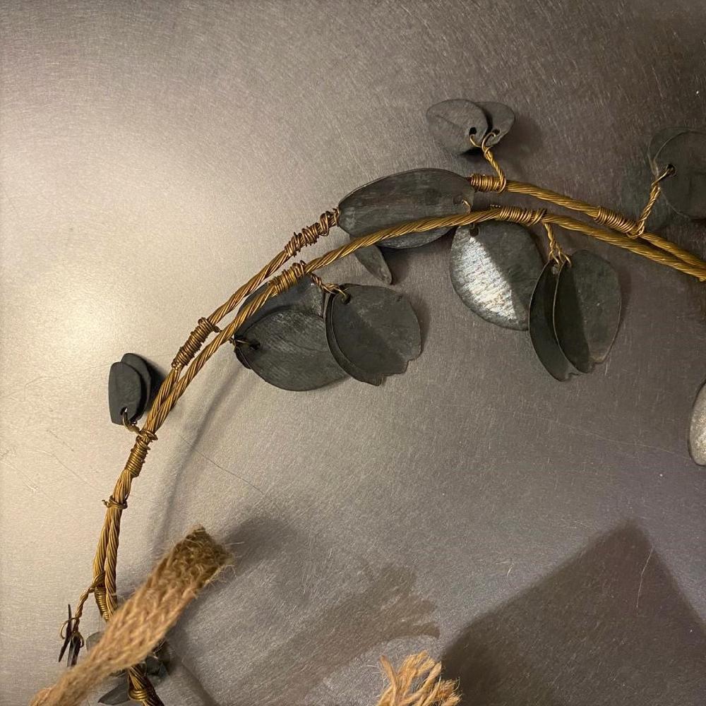 Greige Zinc Boxwood Wreath Decoration - Two Sizes - Walther & Co