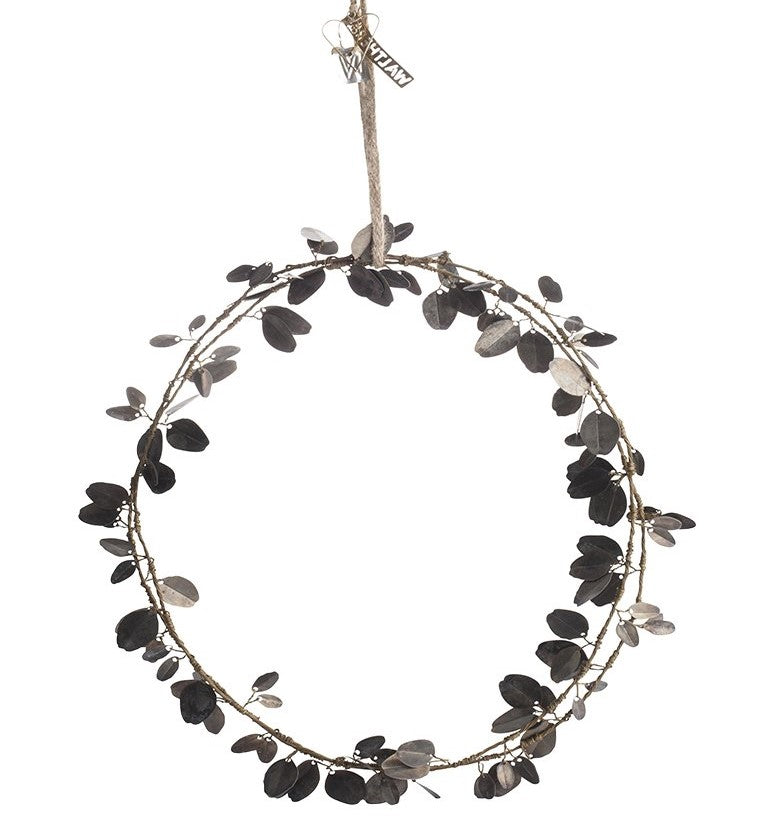 Greige Zinc Boxwood Wreath Decoration - Two Sizes - Walther & Co