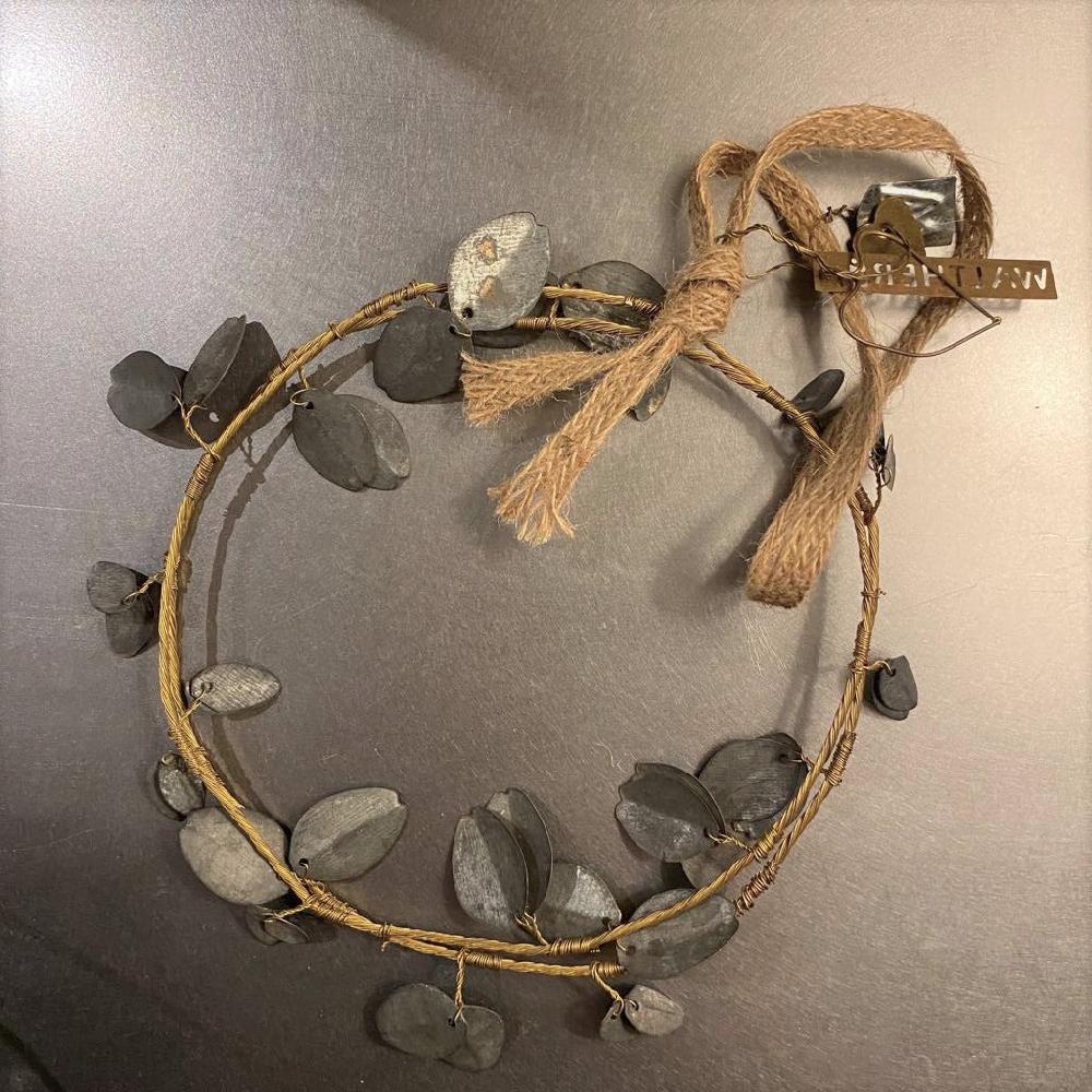 greige Zinc Boxwood Wreath Decoration - Two Sizes - Walther & Co