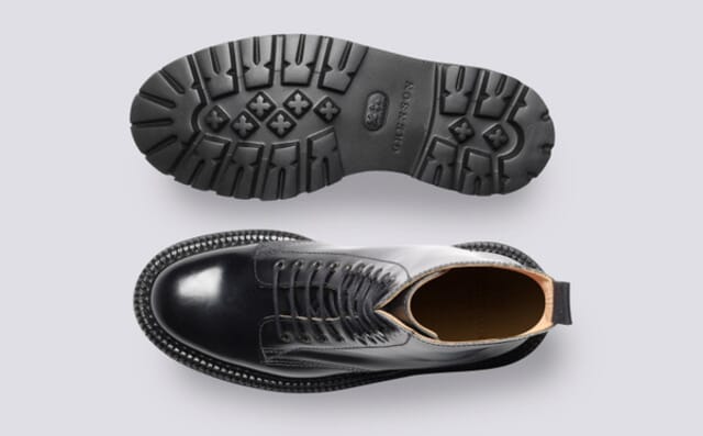 Grenson Arabella | Womens Triple Welt Boots In Black Leather