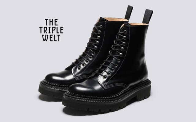 grenson Arabella | Womens Triple Welt Boots in Black Leather