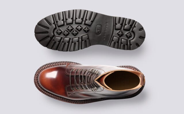 Grenson Arabella | Womens Triple Welt Boots In Brick Rub Off Leather