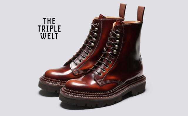 grenson Arabella | Womens Triple Welt Boots in Brick Rub Off Leather