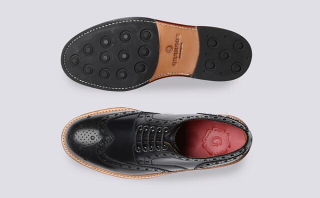 Grenson Archie | Mens Brogues In Black Colorado Leather