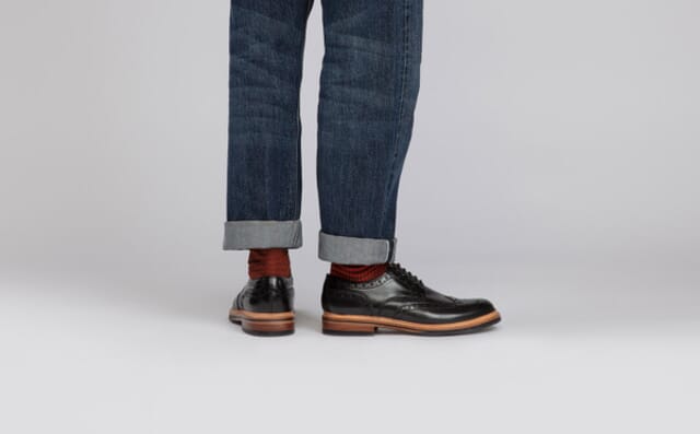 Grenson Archie | Mens Brogues In Black Colorado Leather