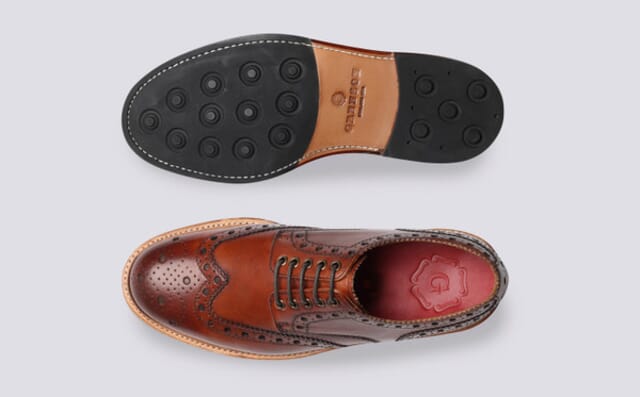 Grenson Archie | Mens Brogues In Tan Handpainted Leather