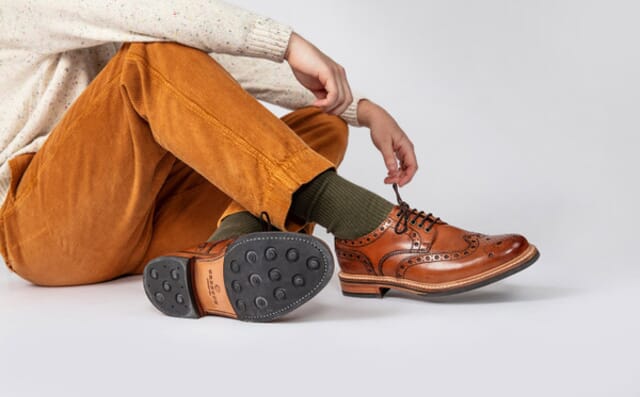 Grenson Archie | Mens Brogues In Tan Handpainted Leather
