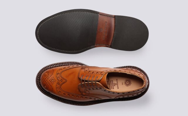 Grenson Archie | Mens Triple Welt Brogues In Tan Leather