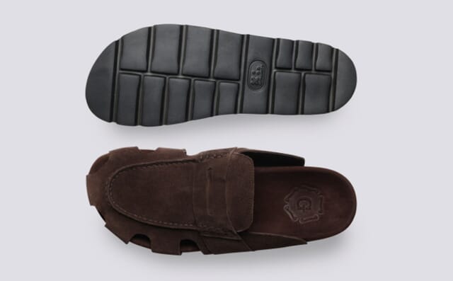 Grenson Arlen | Clog Sandals For Men In Dark Brown Suede