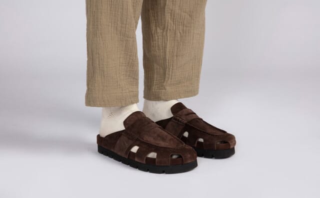 Grenson Arlen | Clog Sandals For Men In Dark Brown Suede