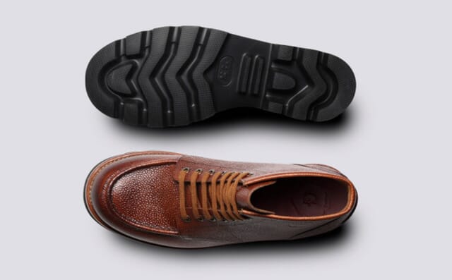 Grenson Asa | Mens Derby Boots In Tan Country Grain Leather