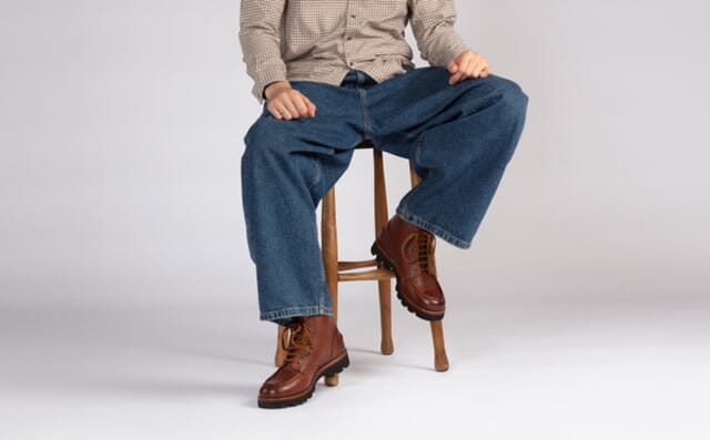 Grenson Asa | Mens Derby Boots In Tan Country Grain Leather