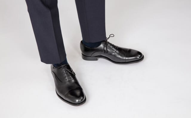Grenson Bert | Mens Shoes In Black Leather With Leather Sole