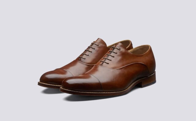 grenson Bert | Mens Shoes in Tan Leather with Leather Sole Shoes