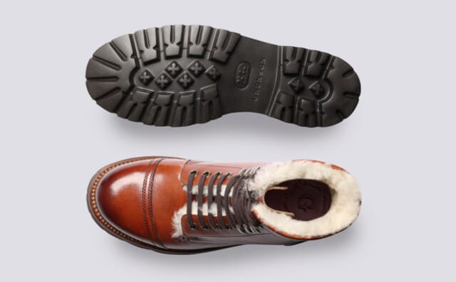 Grenson Betsy | Womens Boots In Tan Leather With Shearling