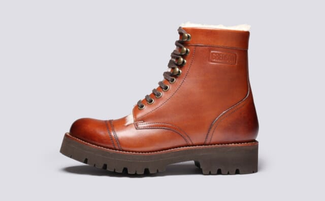 Grenson Betsy | Womens Boots In Tan Leather With Shearling