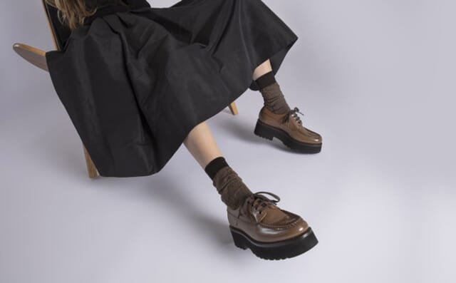 Grenson Blanche | Womens Derby Shoes In Brown Gloss Leather