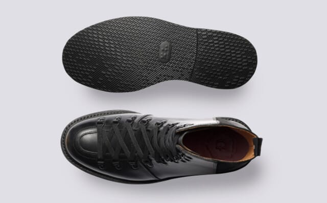 Grenson Brady | Mens Hiker Boots In Black Leather And Suede