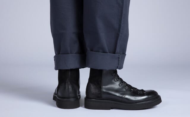 Grenson Brady | Mens Hiker Boots In Black Leather And Suede