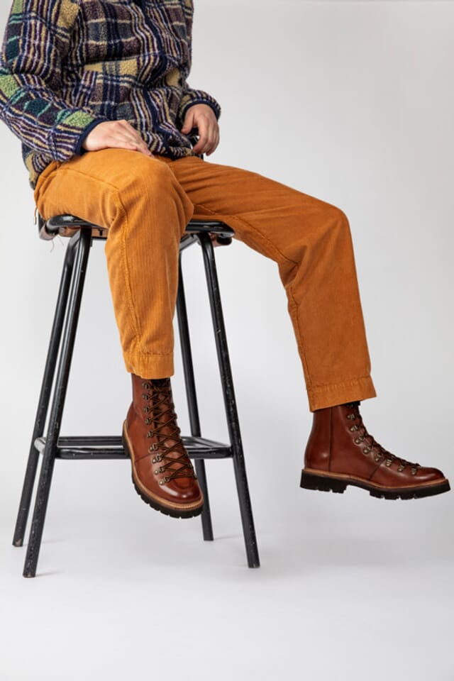 Grenson Brady | Mens Hiker Boots In Tan Leather On Commando Sole Shoes