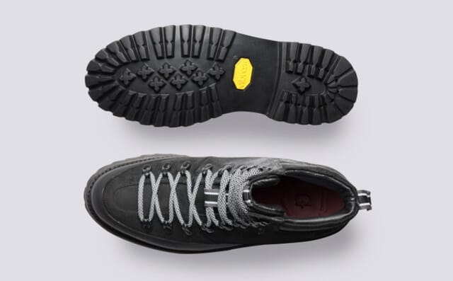 Grenson Brady Tech | Mens Hiker Boots In Black On Vibram Sole