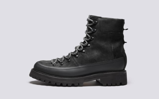 Grenson Brady Tech | Mens Hiker Boots In Black On Vibram Sole