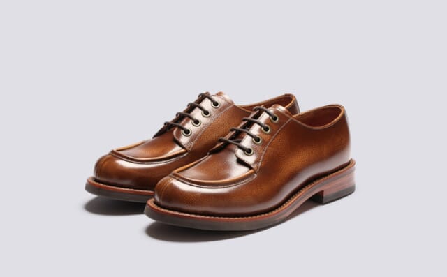 grenson Caitlyn | Womens Derby Shoes in Tan Grain Leather