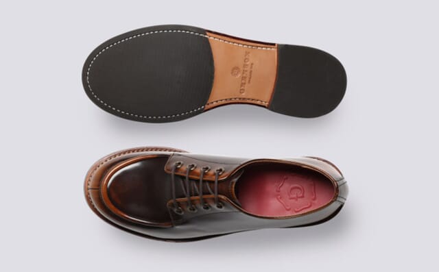 Grenson Caitlyn | Womens Derby Shoes In Tan Rub Off Leather