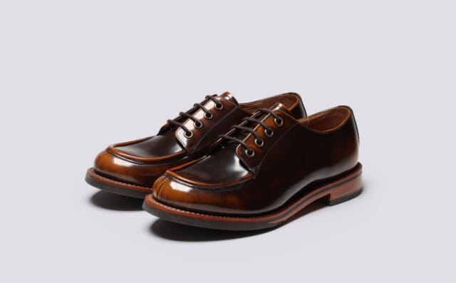 grenson Caitlyn | Womens Derby Shoes in Tan Rub Off Leather