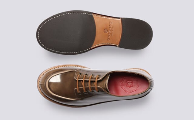 Grenson Caitlyn | Womens Derby Shoes In Taupe Rub Off Leather