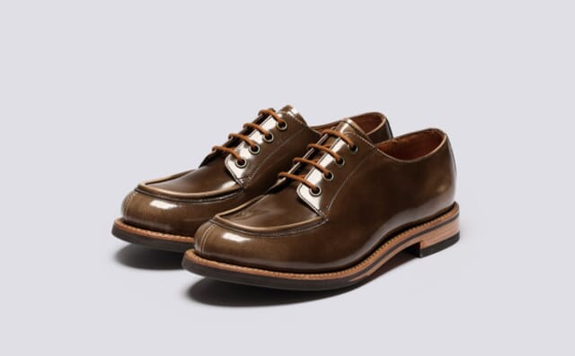 grenson Caitlyn | Womens Derby Shoes in Taupe Rub Off Leather