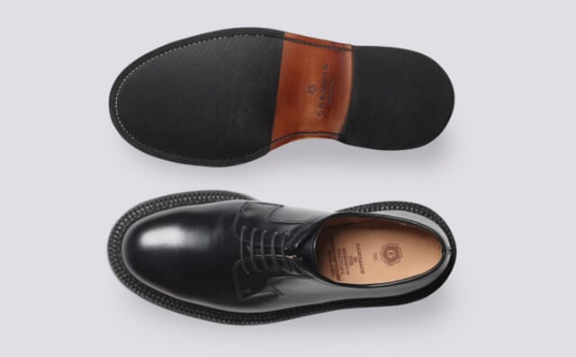 Grenson Camden | Mens Triple Welt Shoes In Black Leather