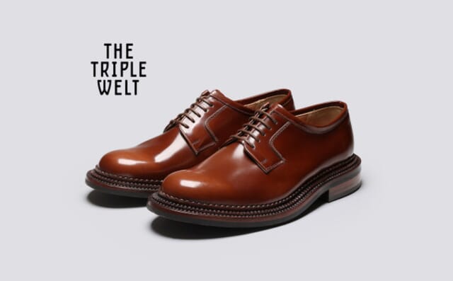 grenson Camden | Mens Triple Welt Shoes in Mid Brown Leather