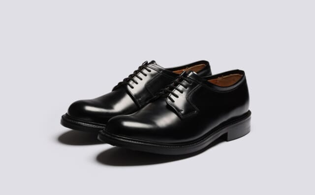 grenson Camden | Mens Wholecut Derby in Black Leather grenson Camden | Mens Wholecut Derby in Black Leather