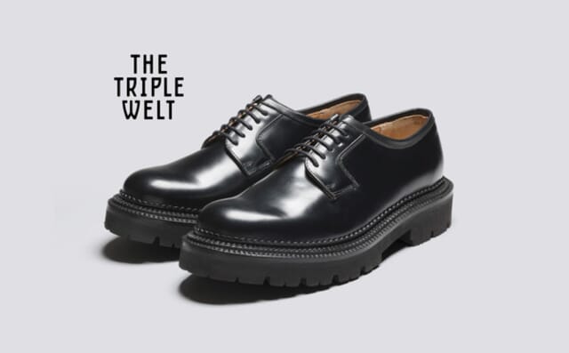 grenson Camden | Mens Wholecut Derby in Black Triple Welt