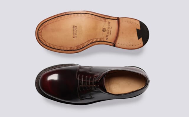 Grenson Camden | Mens Wholecut Derby In Burgundy Leather