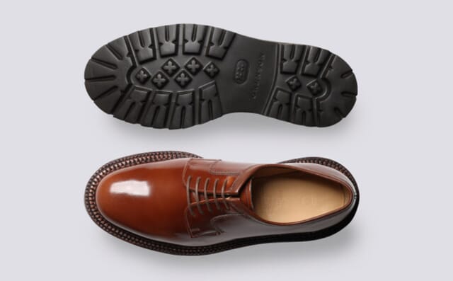 Grenson Camden | Mens Wholecut Derby In Mid Brown Triple Welt
